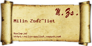 Milin Zsüliet névjegykártya